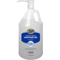 Zep Zep Hand Sanitizer Gel, 70% Ethyl Alcohol, No Rinse, 1 Gallon with Pump