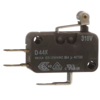 ZF Electronics Switch, Snap Action, SPDT, IP50, Roller Actuator, Silver Alloy, 10A, 125VAC, 6A, 30VDC, QC