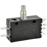 ZF Electronics Switch, Snap Action, DPDT, Metal Over-Travel Button Act, 20A, 125VAC, QC