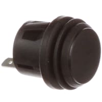 ZF Electronics Switch, Pushbutton, SPST, NO, OFF-MOM, IP65, Rnd, Non-Illum, Blk, No Legend, 10A, 125VAC, QC