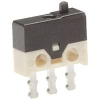 ZF Electronics Switch, Snap Action, SPDT, NO/NC, Button Actr, Gold Plated Brass, 500mA, 30VDC, Solder