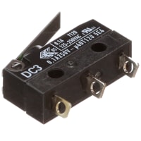 ZF Electronics Switch, Snap Action, SPDT, NO/NC, IP67, Lever Actuator, Gold Contact, 100mA, 30VDC, Sdr