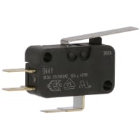 ZF Electronics Switch, Snap Action, SPDT, IP50, Lever Actuator, Silver Alloy, 10A, 125VAC, 6A, 30VDC, QC