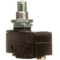 ZF Electronics Switch, Snap Action, SPDT, IP40, Button Act, Silver Alloy Contact, 15A, 250VAC, Screw