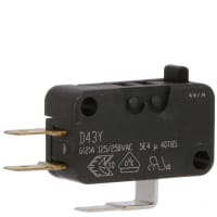 ZF Electronics Switch, Snap Action, SPDT, ON-MOM, IP50, Button Actuator, Silver Contacts, 5A, 250VAC, QC