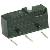 ZF Electronics Switch, Snap Action, SPDT, NO/NC, Button Actr, Gold/Silver Alloy, 6A, 250VAC, Thru Hole