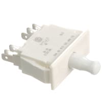 ZF Electronics Pushbutton Switch, DPDT, Momentary/Cheat, 1A/125VAC, Panel Mount, E75-E79 Series