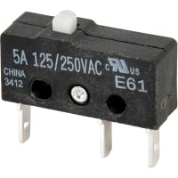 ZF Electronics Switch, Snap Action, 5A, 125/250VAC