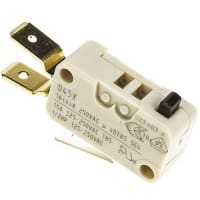 ZF Electronics Switch, Snap Action, SPDT, NO/NC, Button Actuator, Silver Alloy, 16A, 250VAC, Tab Term