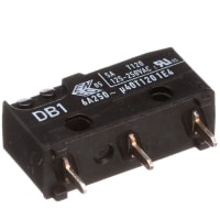 ZF Electronics Switch, Snap Action, SPDT, NO/NC, Button Actr, Gold/Silver Alloy, 6A, 250VAC, Thru Hole