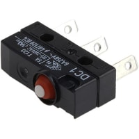 ZF Electronics Switch, Snap Action, SPDT, NO/NC, IP67, Button Actuator, Silver Alloy, 6A, 250VAC, Tab