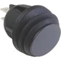 ZF Electronics Switch, Rocker, DPDT, ON-OFF-ON, IP65, Round, Non-Illum, Black, No Legend, 16A, 125VAC, QC