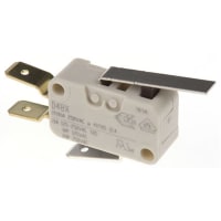 ZF Electronics Switch, Snap Action, SPDT, NO/NC, Lever Actuator, Silver Alloy, 21A, 250VAC, Tab Term