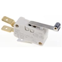 ZF Electronics Switch, Snap Action, SPDT, NO/NC, Roller Actuator, Silver Alloy, 21A, 250VAC, Tab Term