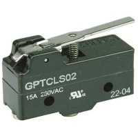 ZF Electronics Switch, Snap Action, SPDT, NO/NC, Lever Act, Silver Alloy Contact, 15A, 250VAC, Screw