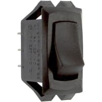 ZF Electronics Switch, Rocker, SPST, 15 A @ 125 VAC/10 A @ 250 VAC, 125/250, On-On, Black