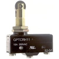 ZF Electronics Switch, Snap Action, SPDT, IP40, Button Act, Silver Alloy Contact, 15A, 250VAC, Screw