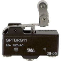 ZF Electronics Switch, Snap Action, 20 Amps, 125VAC, 6.3 Oz. Max Operating Force, Screw Mount