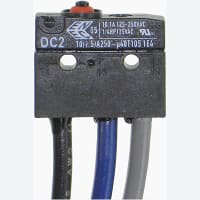 ZF Electronics Switch, Button, 340 cN, 10.1 A, 125/250 VAC, PET/PBT, SPST, -40 to +85/+120 C