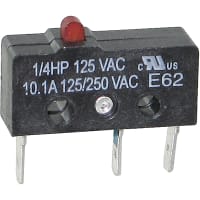 ZF Electronics Switch, 0 A, 10.1 A, 125 /250 VAC, Standard Ratio, 212 g, 0.781 in., UL94-HB