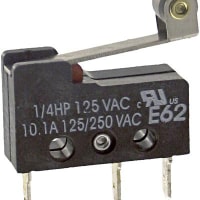 ZF Electronics Switch, Auxiliary Cold-Rolled Steel, 10.1 A, 125/250 VAC, SPDT, 65 g, 0.781 in.