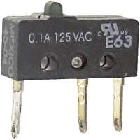 ZF Electronics Switch, Snap Action, 0.1 A, 125 VAC, Thermoplastic, SPDT, -40 to +85 C, UL94HB