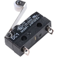 ZF Electronics Switch, Snap Action, SPST, NC, IP67, Roller Actuator, Silver Alloy, 6A, 250VAC, Solder