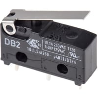 ZF Electronics Switch, Snap Action, SPDT, NO/NC, Lever Actuator, Gold/Silver Alloy, 10.1A, 250VAC, PCB