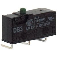 ZF Electronics SPDT-NO/NC Plunger Microswitch, 100 mA @ 30 V dc