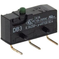 ZF Electronics Switch, Snap Action, SPDT, NO/NC, Plunger Actr, Gold/Silver Alloy, 100mA, 30VDC, Wired