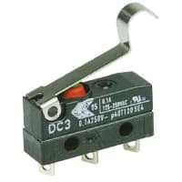 ZF Electronics Switch, Snap Action, SPDT, NO/NC, IP67, Sim Roller Actr, Gold Contact, 100mA, 30VDC, Sdr