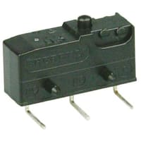 ZF Electronics Switch, Snap Action, SPDT, NO/NC, Button Actuator, Gold/Silver, 10.1A, 250VAC, LA PCB