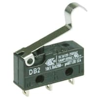 ZF Electronics Switch, Snap Action, SPDT, NO/NC, Sim Roller Actr, Gold/Silver Alloy, 10.1A, 250VAC, Sdr