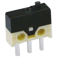 ZF Electronics Switch, Snap Action, SPDT, NO/NC, Button Actuator, Gold Plated Brass, 500mA, 30VDC, PCB