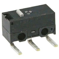 ZF Electronics Switch, Snap Action, SPDT, NO/NC, Button Actuator, Silver Alloy, 2A, 30VDC, LA PCB