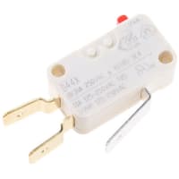 ZF Electronics Switch, Snap Action, SPDT, NO/NC, Button Actuator, Silver Alloy, 10A, 250VAC, Tab Term