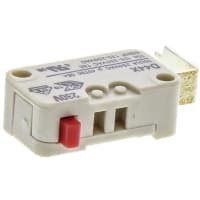 ZF Electronics Switch, Snap Action, SPDT, NO/NC, Button Actuator, Silver Alloy, 10A, 250VAC, PCB Term