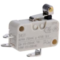 ZF Electronics Switch, Snap Action, SPDT, NO/NC, Roller Actuator, Silver Alloy, 16A, 250VAC, Solder