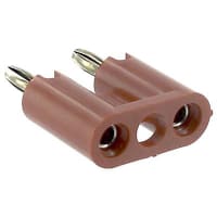 Abbatron / HH Smith Connector, Banana, Dual Banana Plugs to Dual Banana Jack, Red, Cable Mount