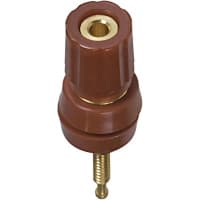 Abbatron / HH Smith Connector, Miniature Binding Post, Nickel Plated Brass, Nylon, Red, Fluted