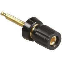 Abbatron / HH Smith Connector, Miniature Binding Post, Nickel Plated Brass, Nylon, Black, #4-40