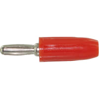 Abbatron / HH Smith Conn, Test, Banana, Plug, Red, Insulated, Brass Cont Mtl, Nickel, Polycarbonate, 15A, 1kV