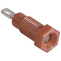 Abbatron / HH Smith Conn, Test, Banana, Jack, Pnl Mnt, Solder/Thru-Hole Term, Red, Insulated, Nickel, 15A