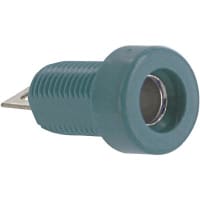 Abbatron / HH Smith Conn, Test, Banana, Jack, Pnl Mnt, Solder/Thru-Hole Term, Green, Insulated, Nickel, 15A