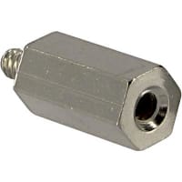 Abbatron / HH Smith Standoff, 1/2 in., #4-40, Brass, Hex, Zinc Plate, 7/32 in., 3/16 in.