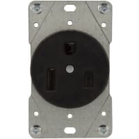 Arrow Hart Receptacle 50A 250V commercial & industrial black 2-pole 3-wire