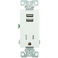 Arrow Hart USB Receptacle, 2.4Amp, Single, 15Amp, 125V