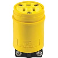 Arrow Hart connector, yellow & black, 2pole, 3wire grounding, 15A, 125V, severe duty