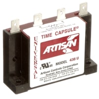 Artisan Controls Timer, 10 mA to 1 A (Inductive), 1 to 1000 Sec., Four (4) 0.25 Faston Type