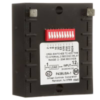 Artisan Controls Relay, SSR, Timing, On Delay, Cur-Rtg 10 mA-3 A, Ctrl-V 24-240AC/DC, Faston